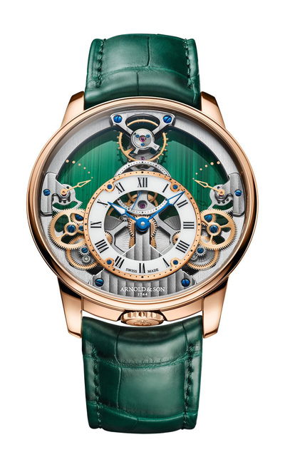 Arnold &amp; Son Time Pyramid 42.5 Red Gold Malachite Edition