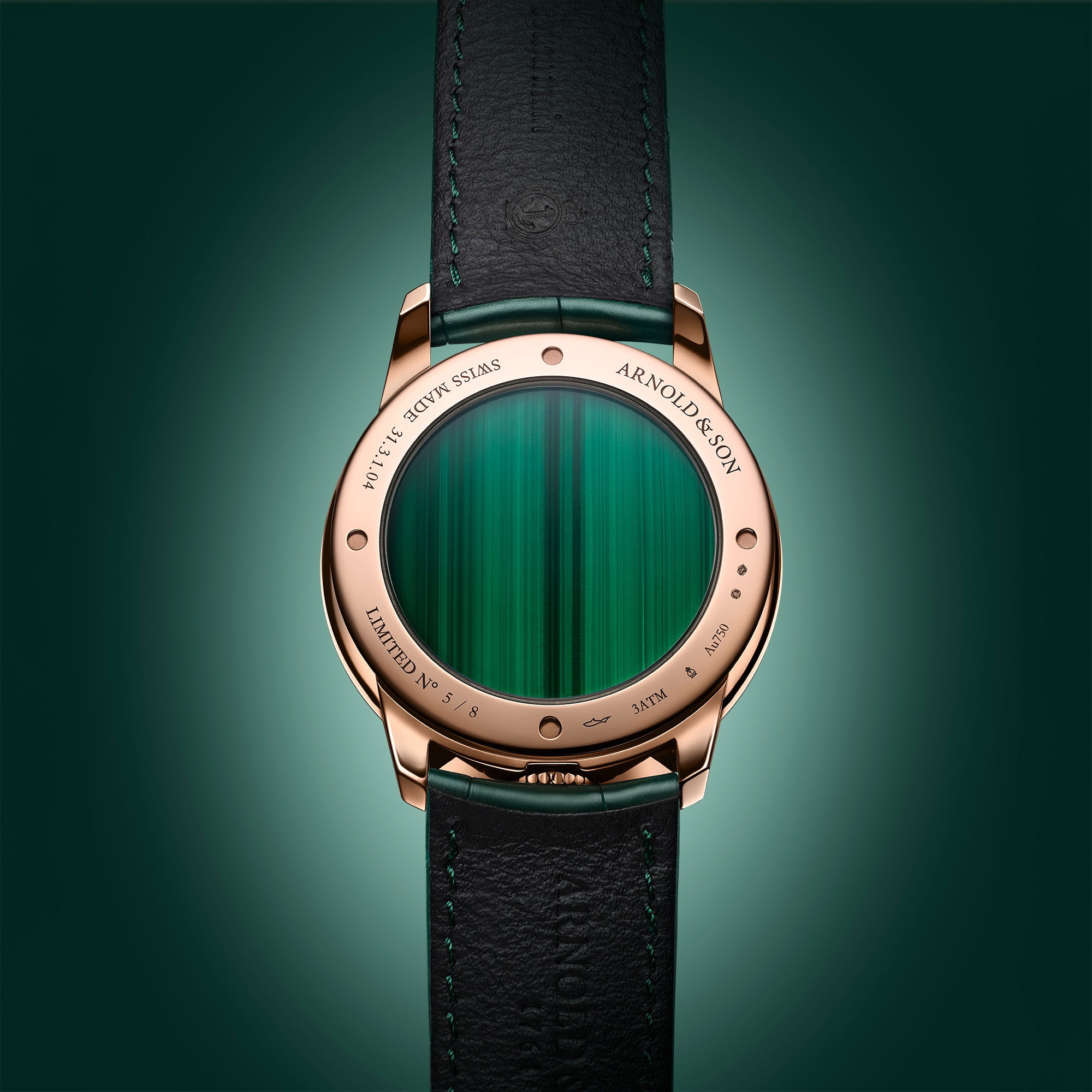 Arnold &amp; Son Time Pyramid 42.5 Red Gold Malachite Edition