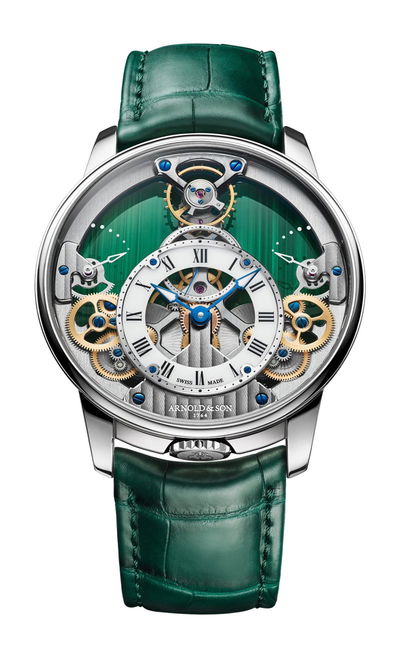 Arnold &amp; Son Time Pyramid 42.5 Platinum Malachite Edition