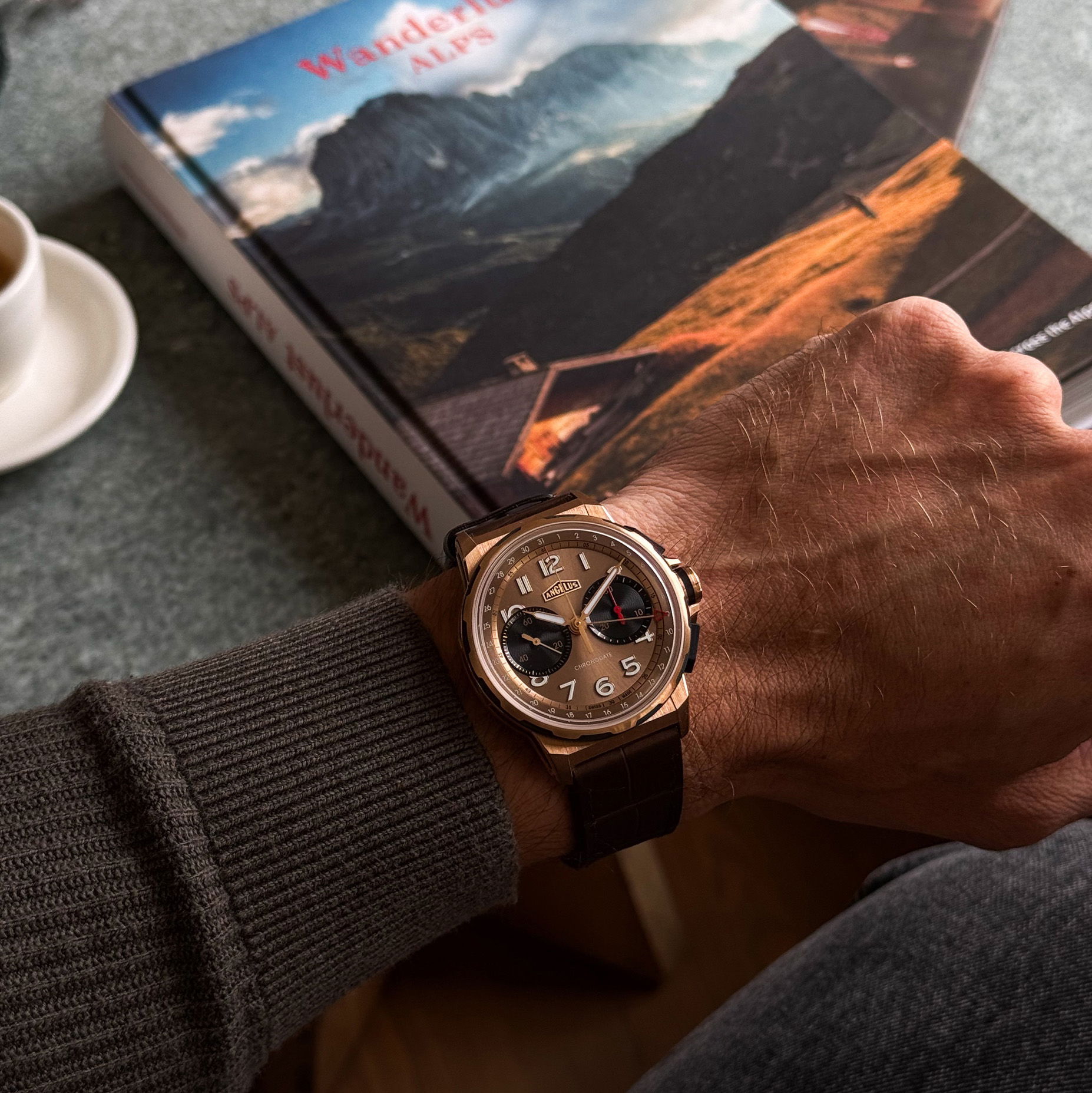 Angelus Chronodate Gold MoKa