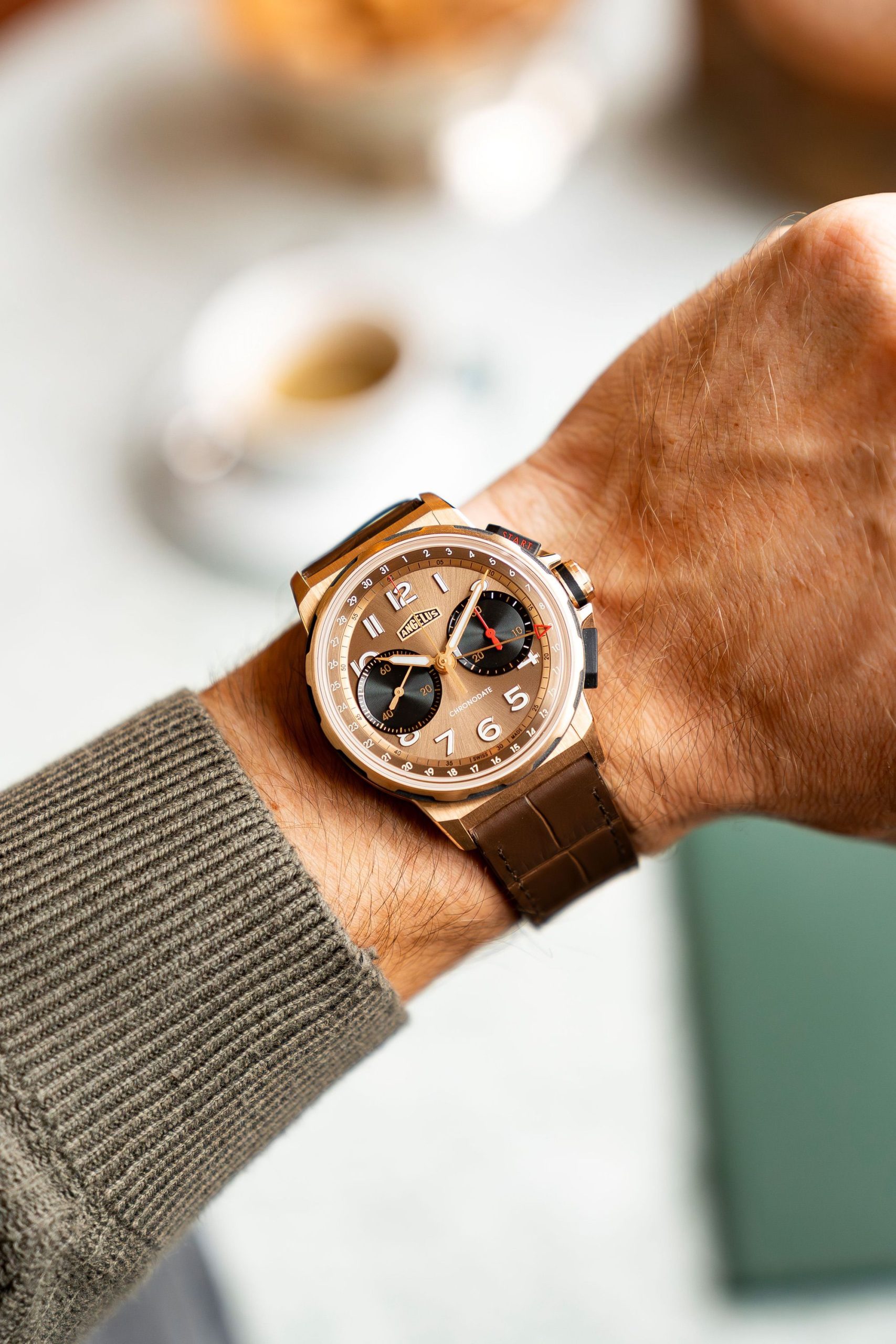 Angelus Chronodate Gold MoKa