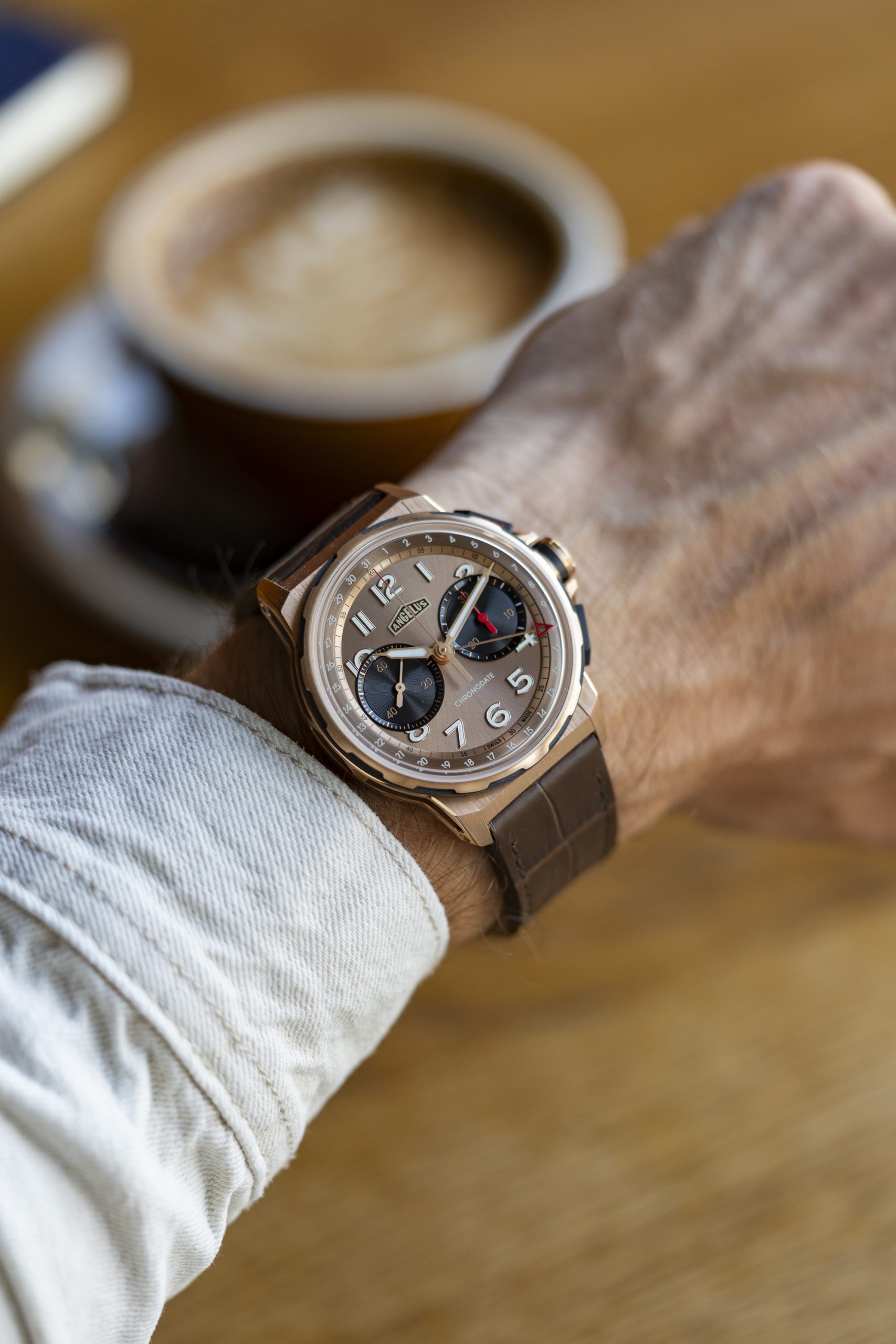 Angelus Chronodate Gold MoKa