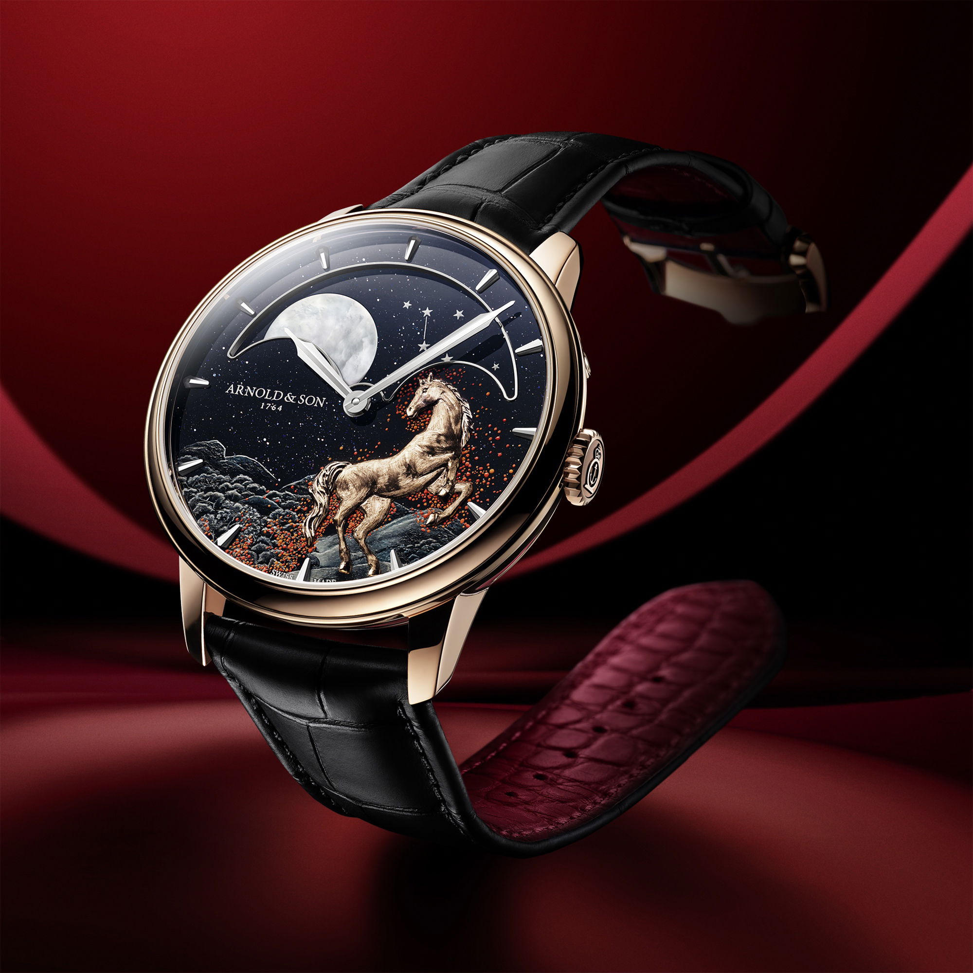 Arnold &amp; Son Perpetual Moon 41.5 Red Gold “Year of the Horse”