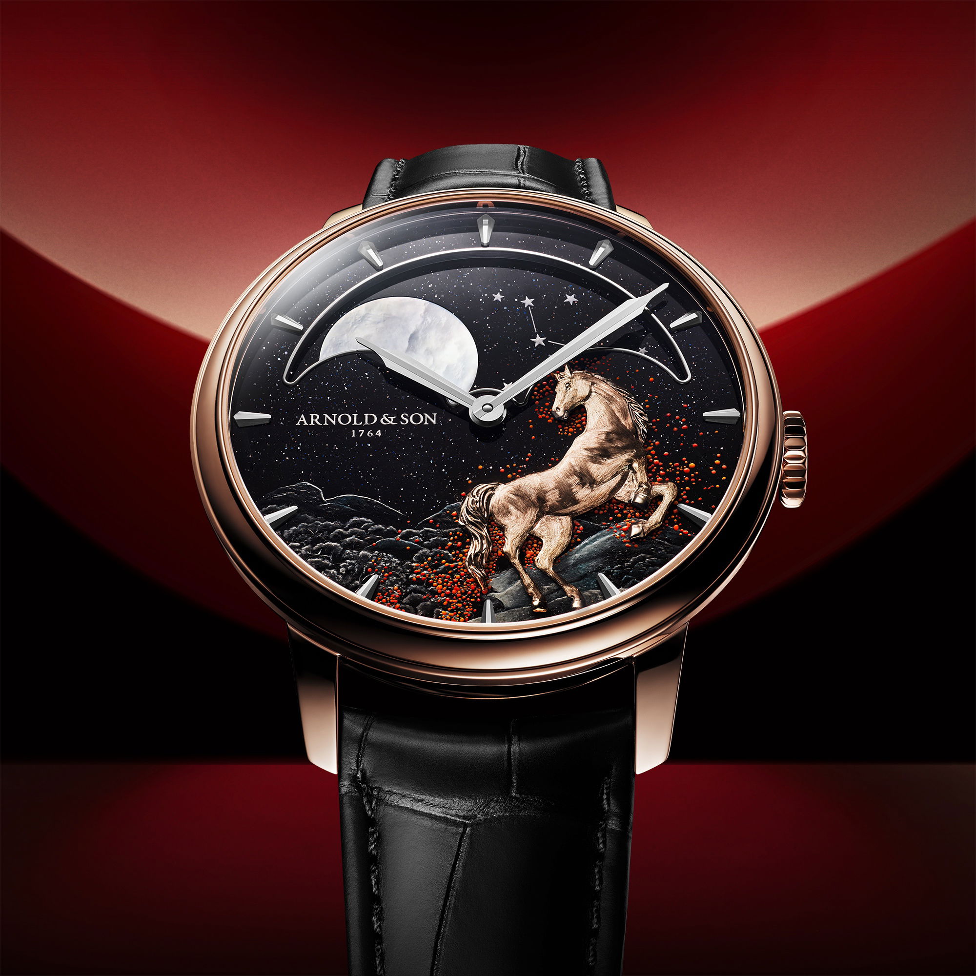 Arnold &amp; Son Perpetual Moon 41.5 Red Gold “Year of the Horse”
