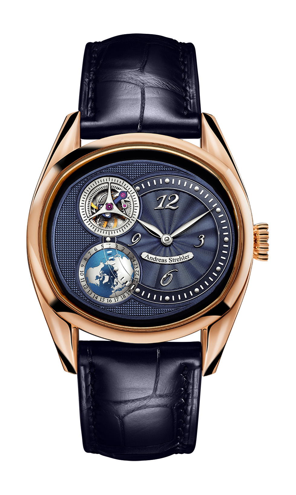 Andreas Strehler Sauterelle à Heure Mondiale Red Gold