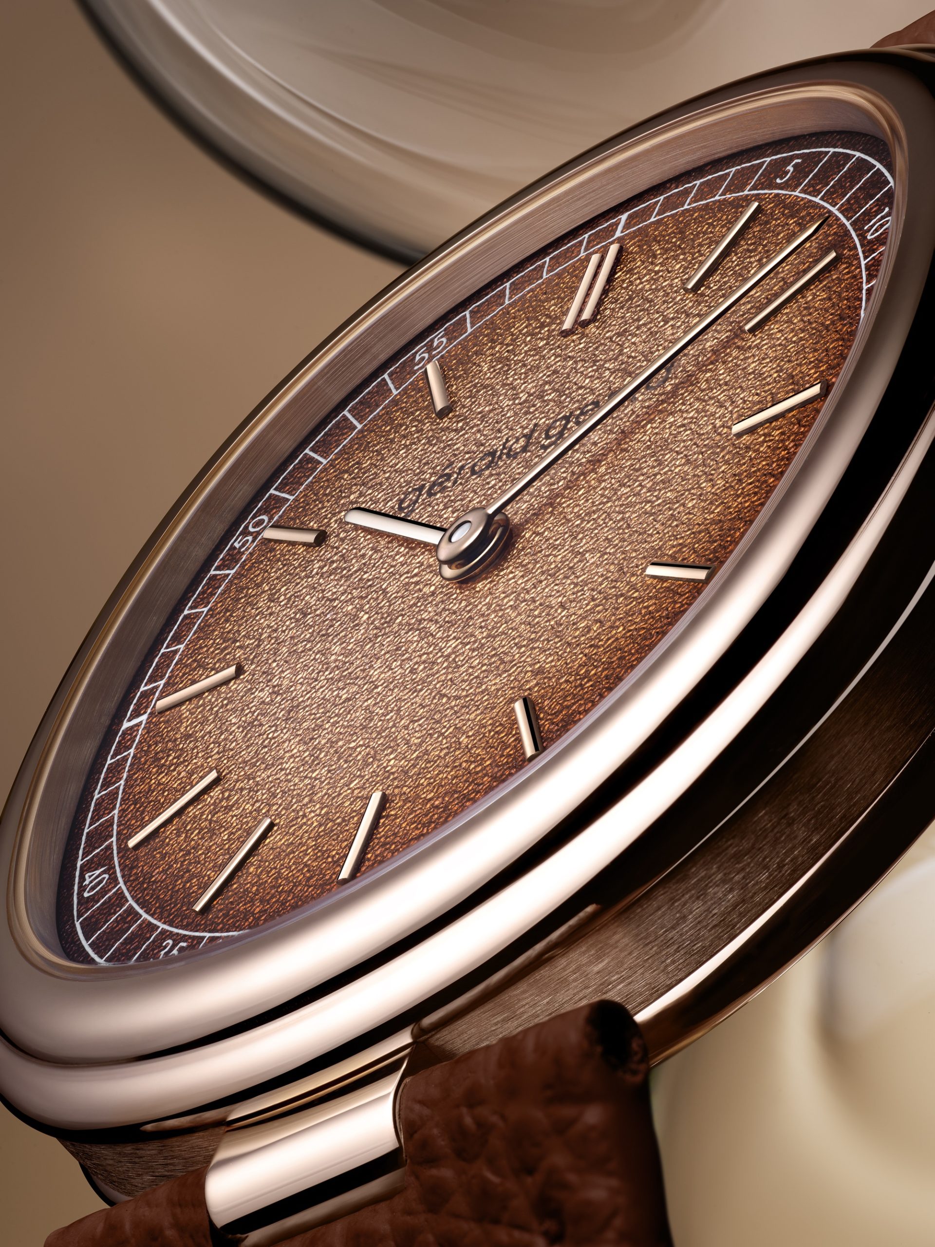 Gerald Genta Geneva Time Only Marrone