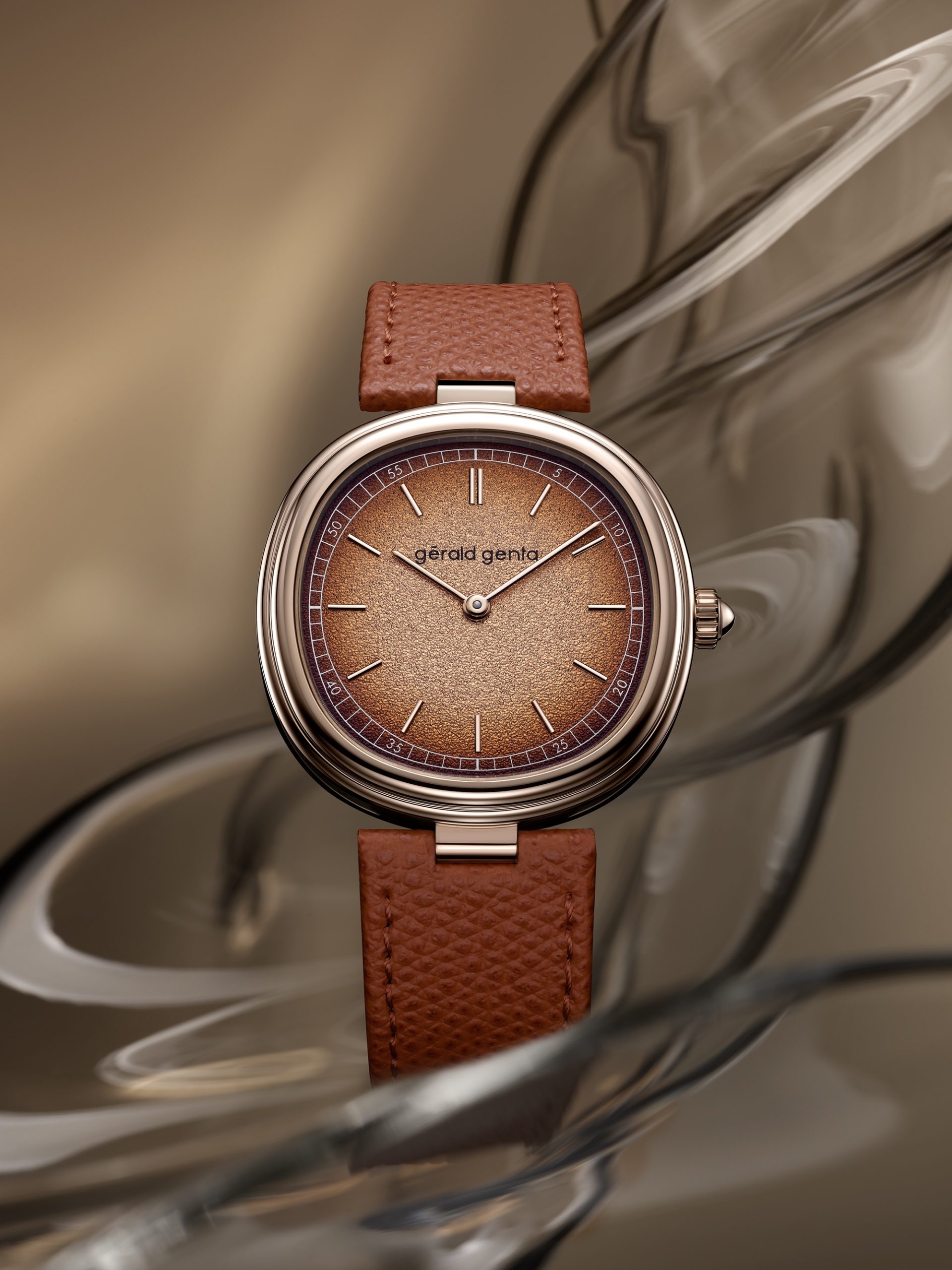 Gerald Genta Geneva Time Only Marrone