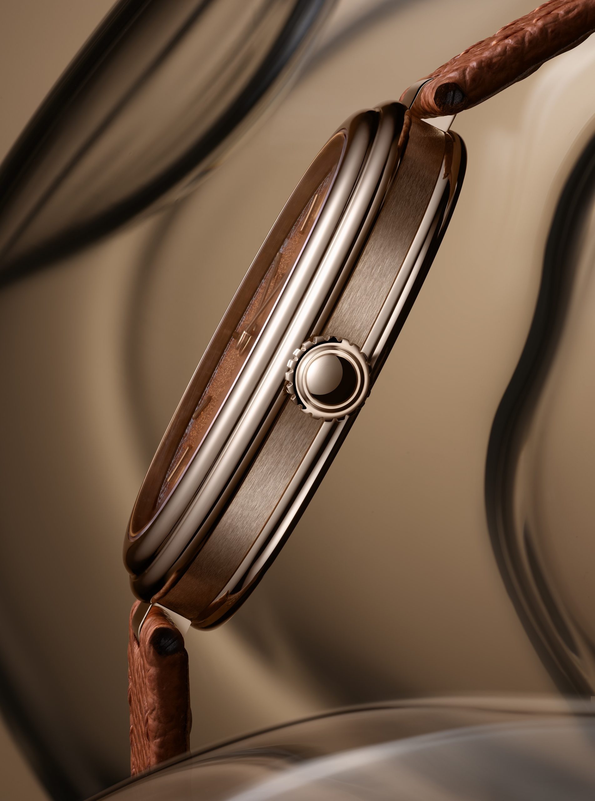 Gerald Genta Geneva Time Only Marrone