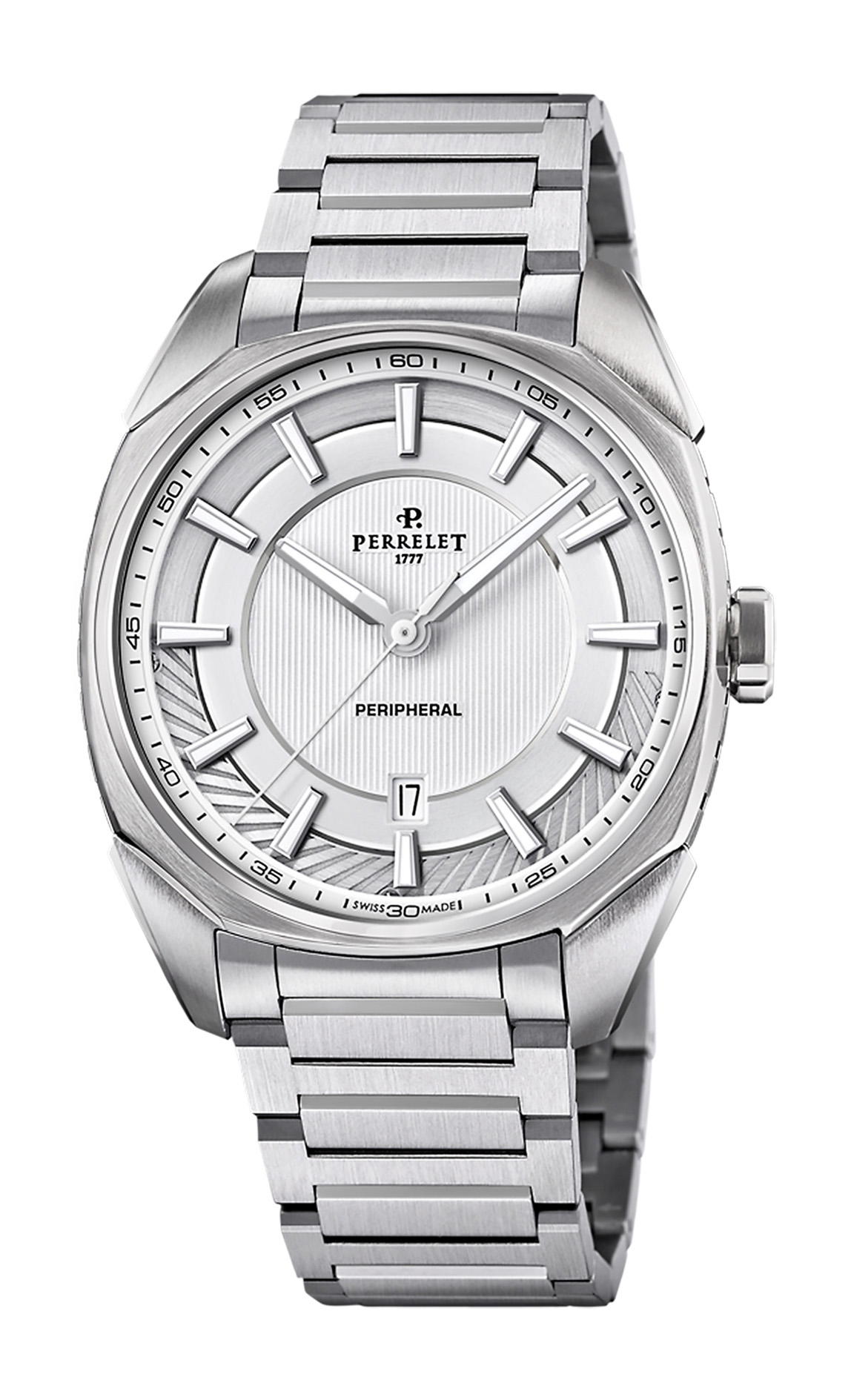 Perrelet Lab Peripheral 3 Hands Silver