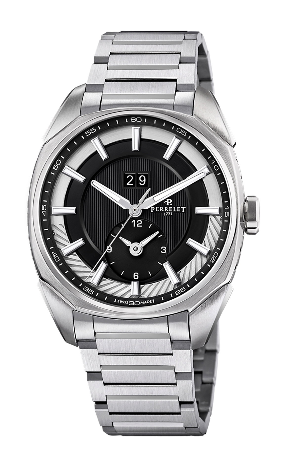 Perrelet Lab Peripheral Dual Time Big Date Black