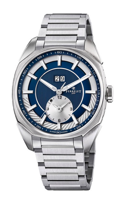 Perrelet Lab Peripheral Dual Time Big Date Blue