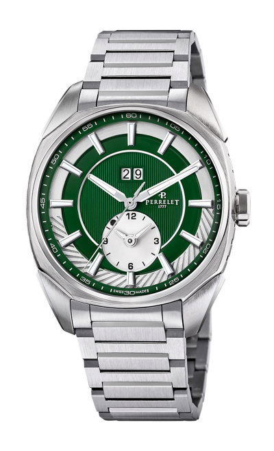 Perrelet Lab Peripheral Dual Time Big Date Green