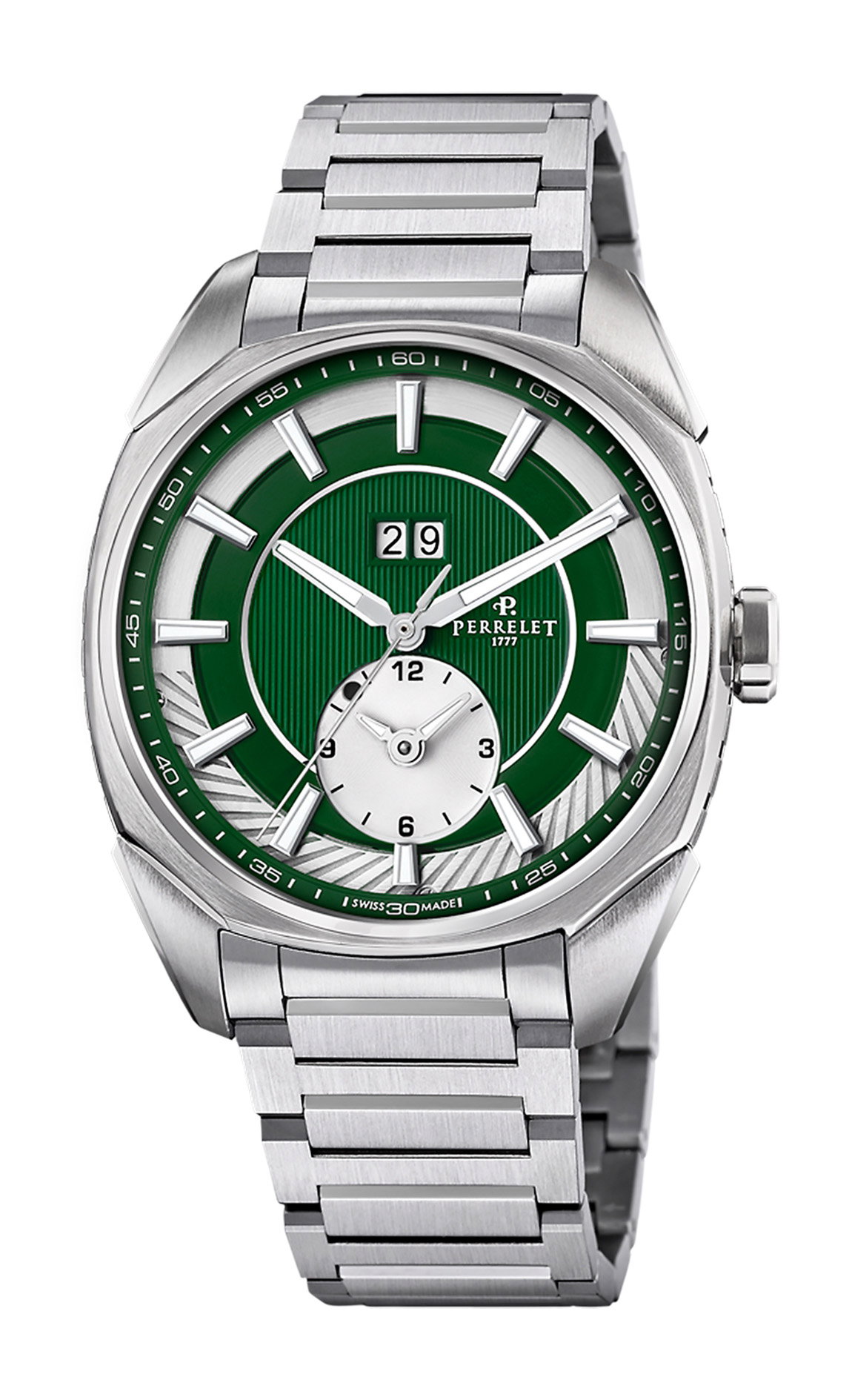 Perrelet Lab Peripheral Dual Time Big Date Green