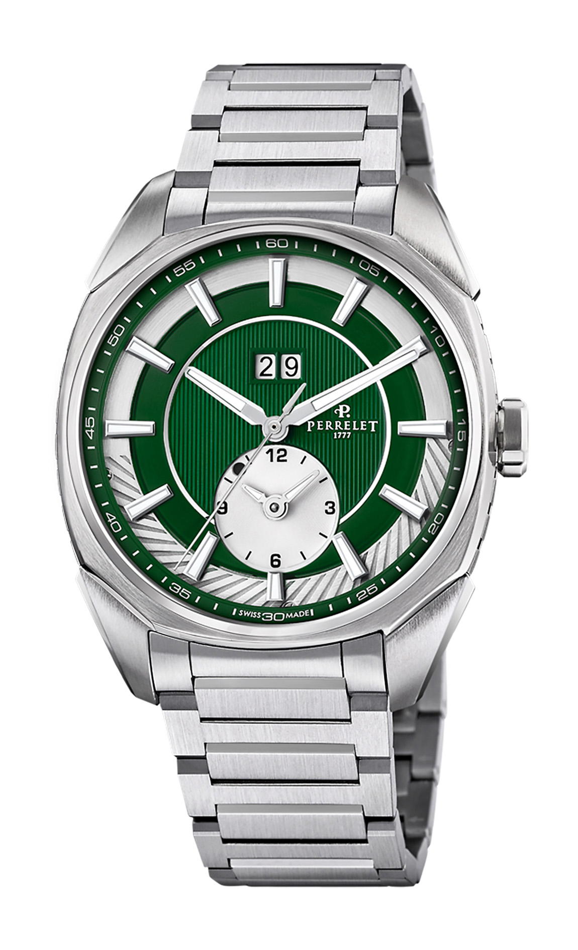 Perrelet Lab Peripheral Dual Time Big Date Green