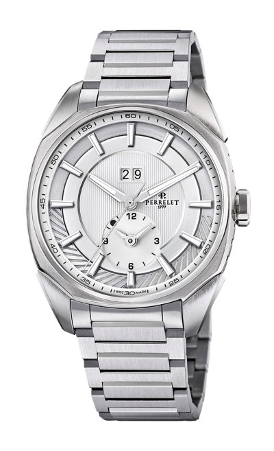 Perrelet Lab Peripheral Dual Time Big Date Silver