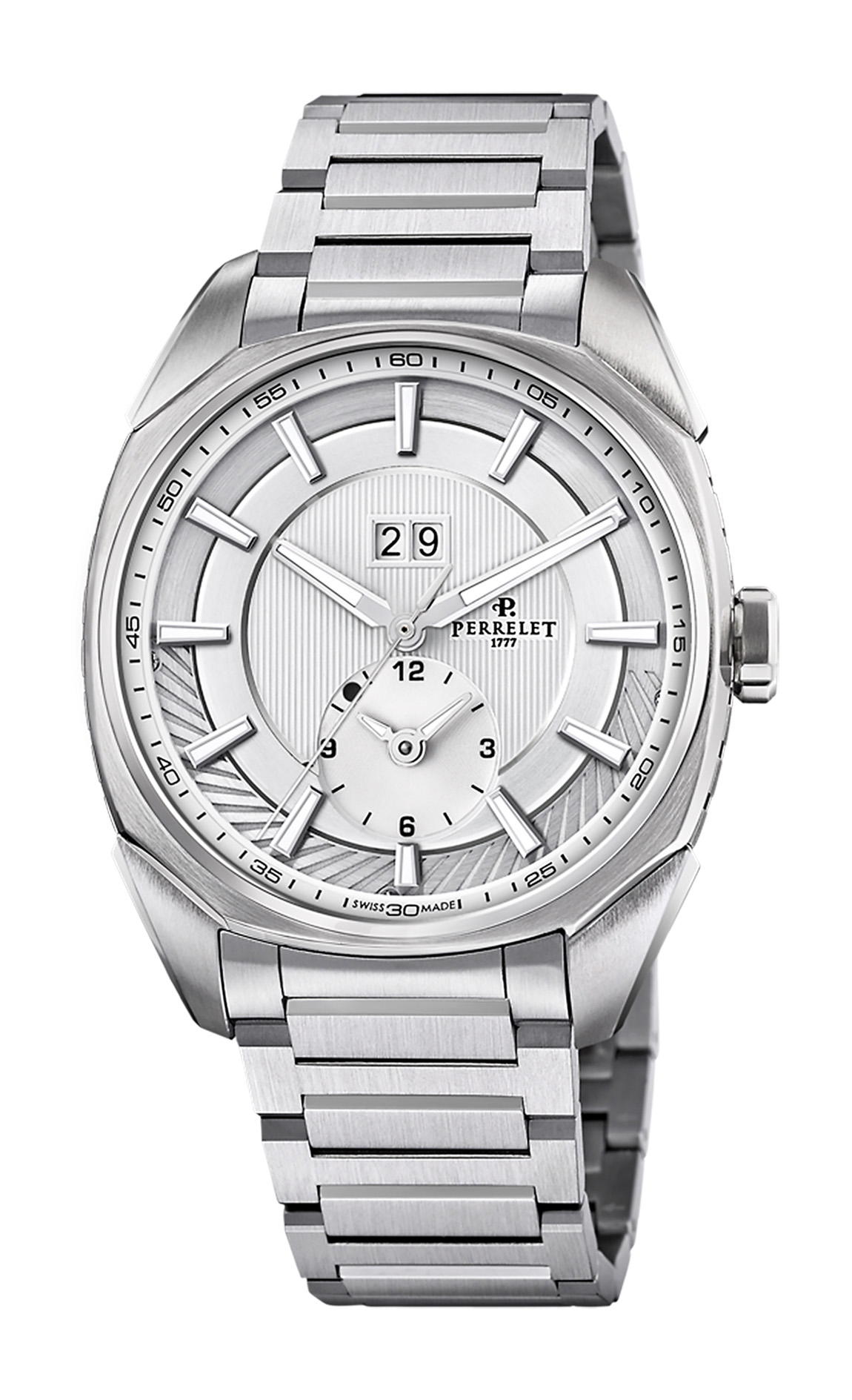 Perrelet Lab Peripheral Dual Time Big Date Silver