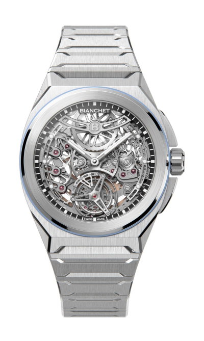 Bianchet Rotondo Ultrafino Titanium Skeleton Sky Blue