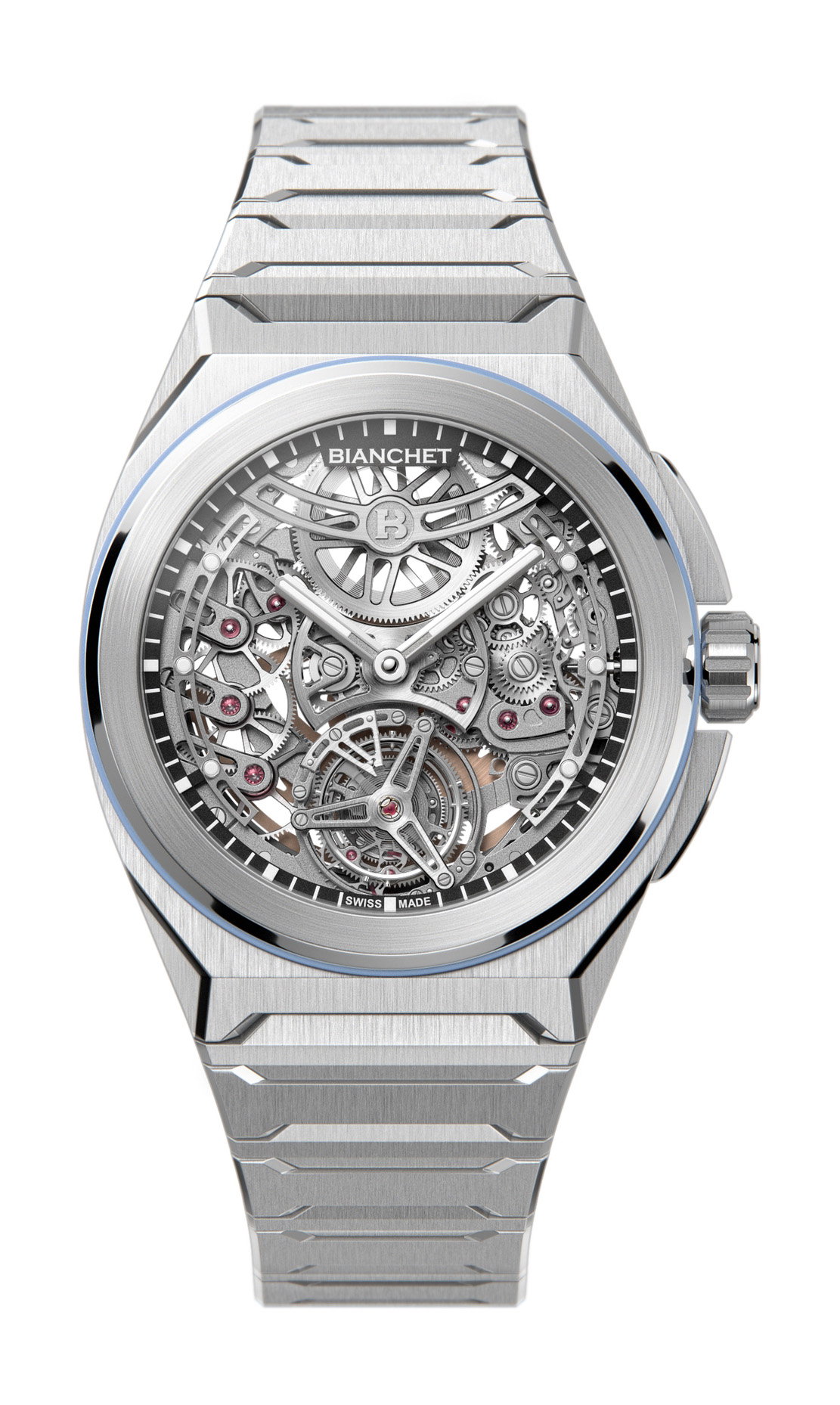 Rotondo Ultrafino Titanium Skeleton Sky Blue