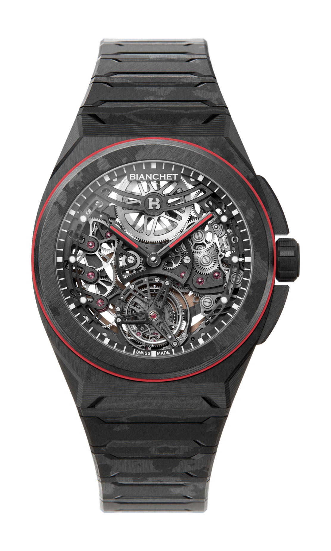 Bianchet Rotondo Ultrafino Carbon Skeleton Red