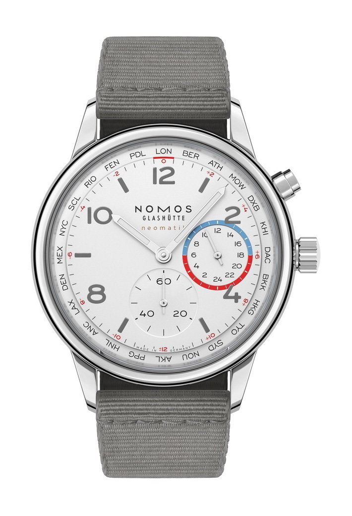Nomos Glashütte Club Sport neomatik Worldtimer white