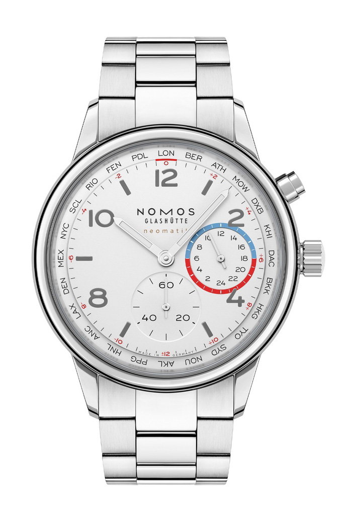 Nomos Glashütte Club Sport neomatik Worldtimer white