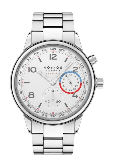 Nomos Glashütte Club Sport neomatik Worldtimer white