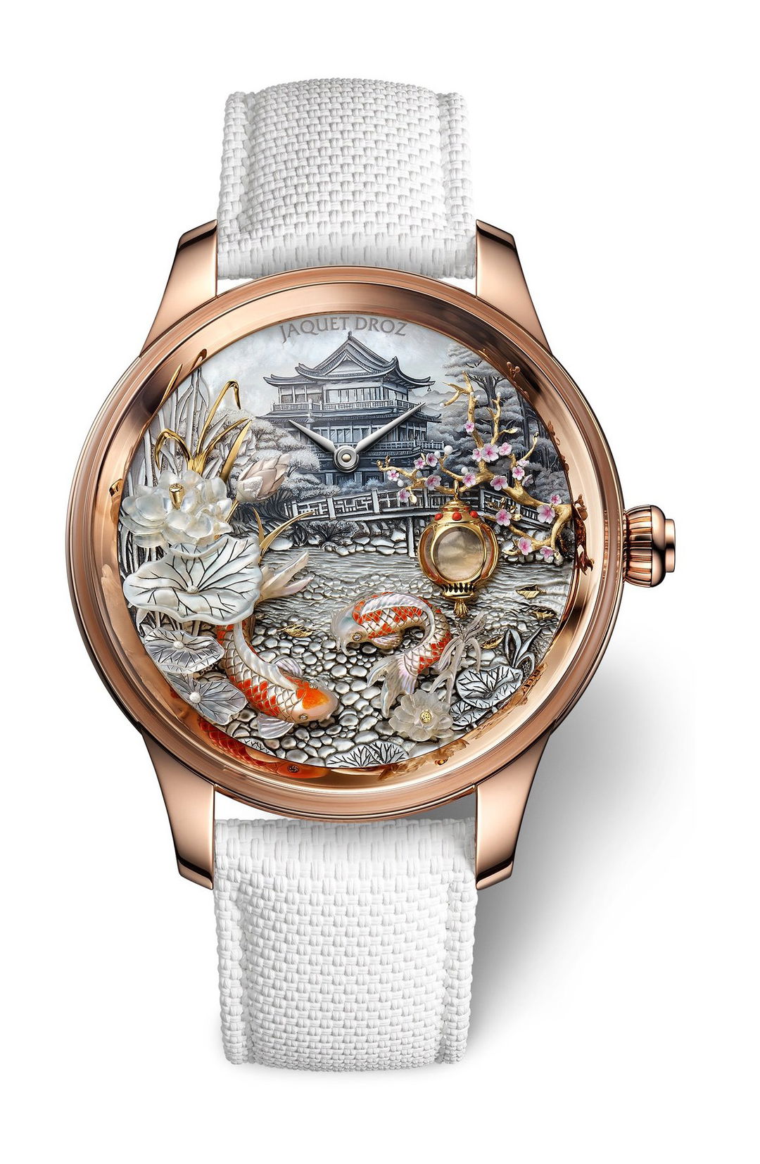 Jaquet Droz Petite Heure Minute Red Gold Japanese Garden