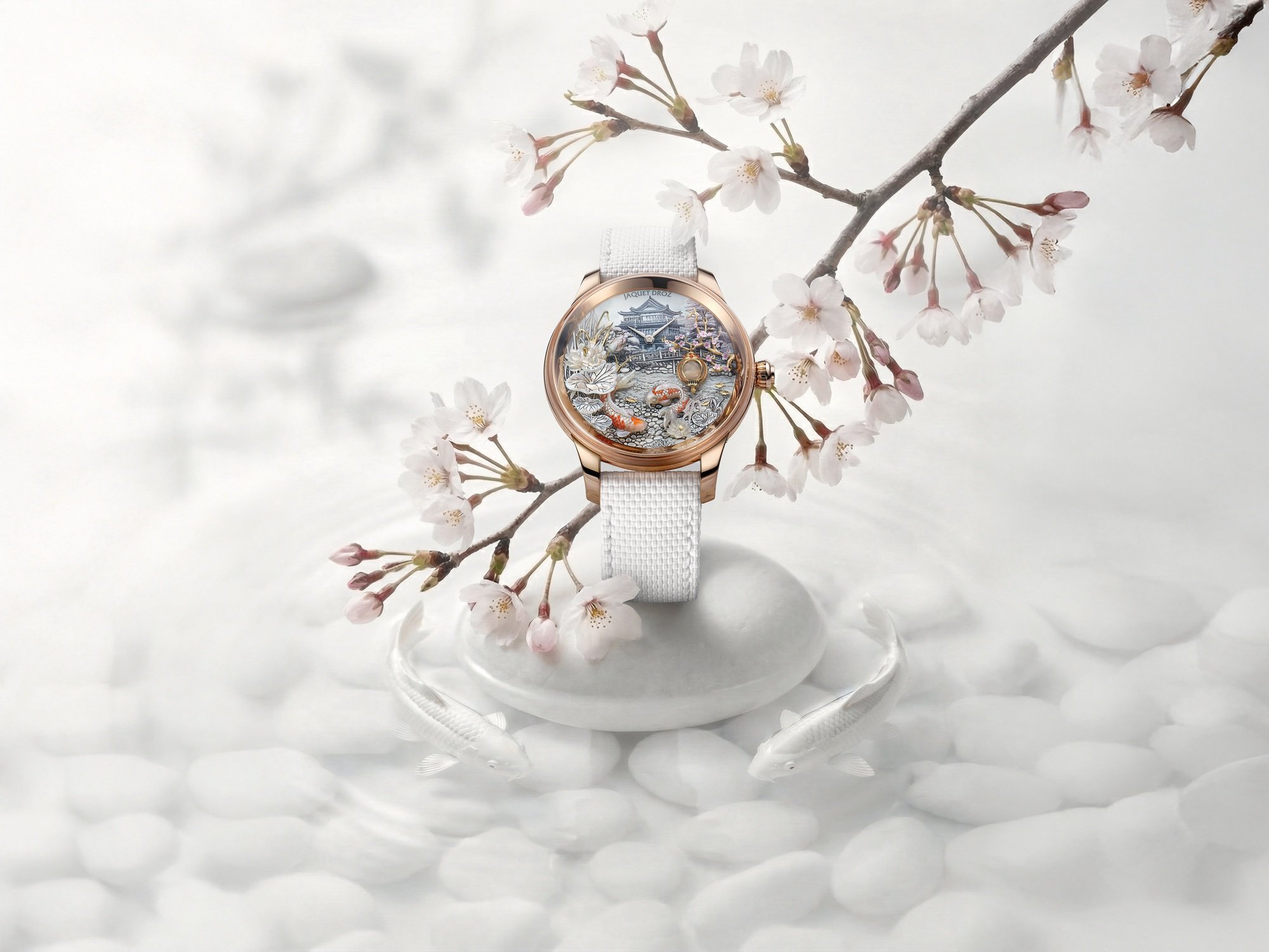 Jaquet Droz Petite Heure Minute Red Gold Japanese Garden – The