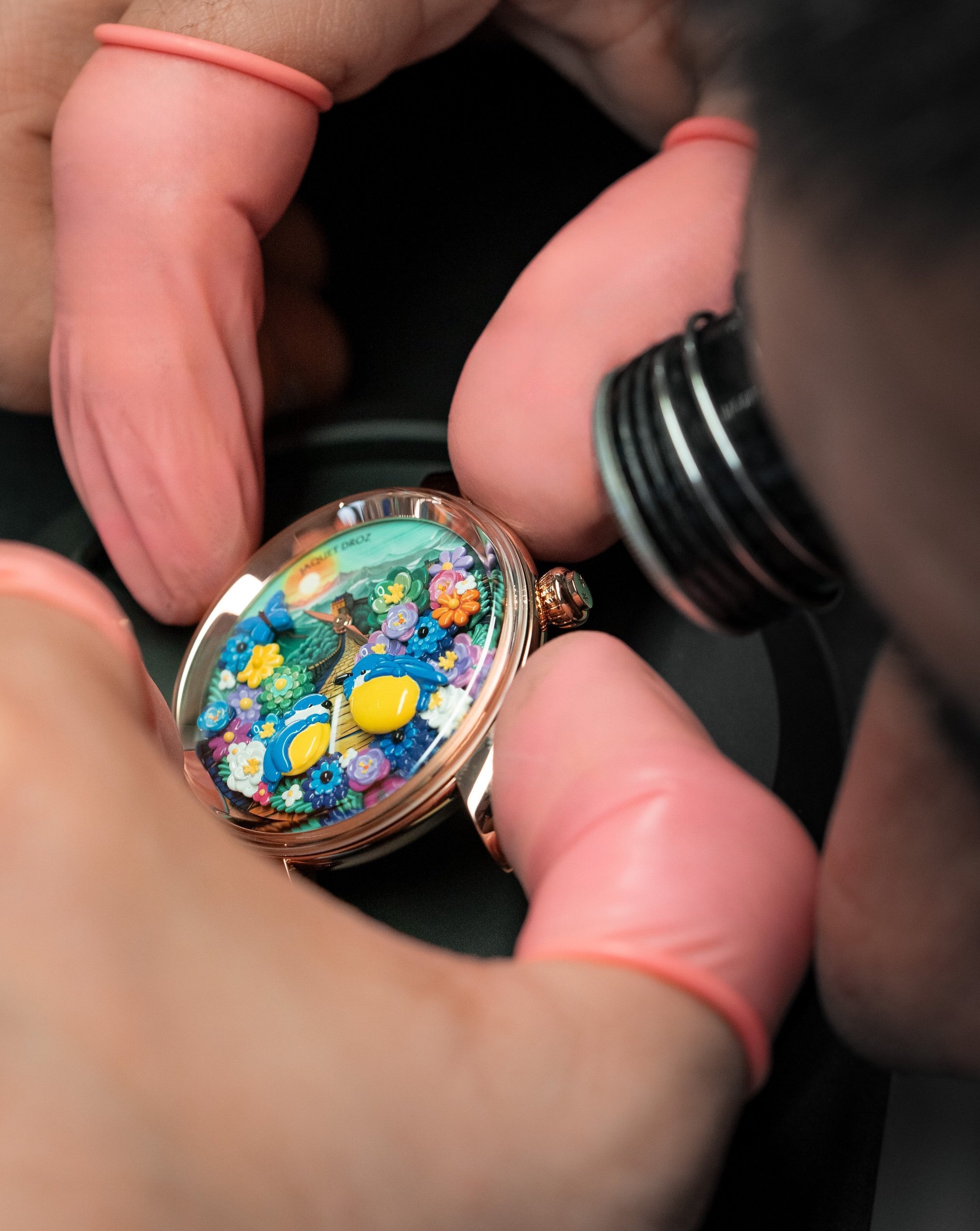 Jaquet Droz Petite  Heure Minute Red Gold Joyful Birds Great Wall