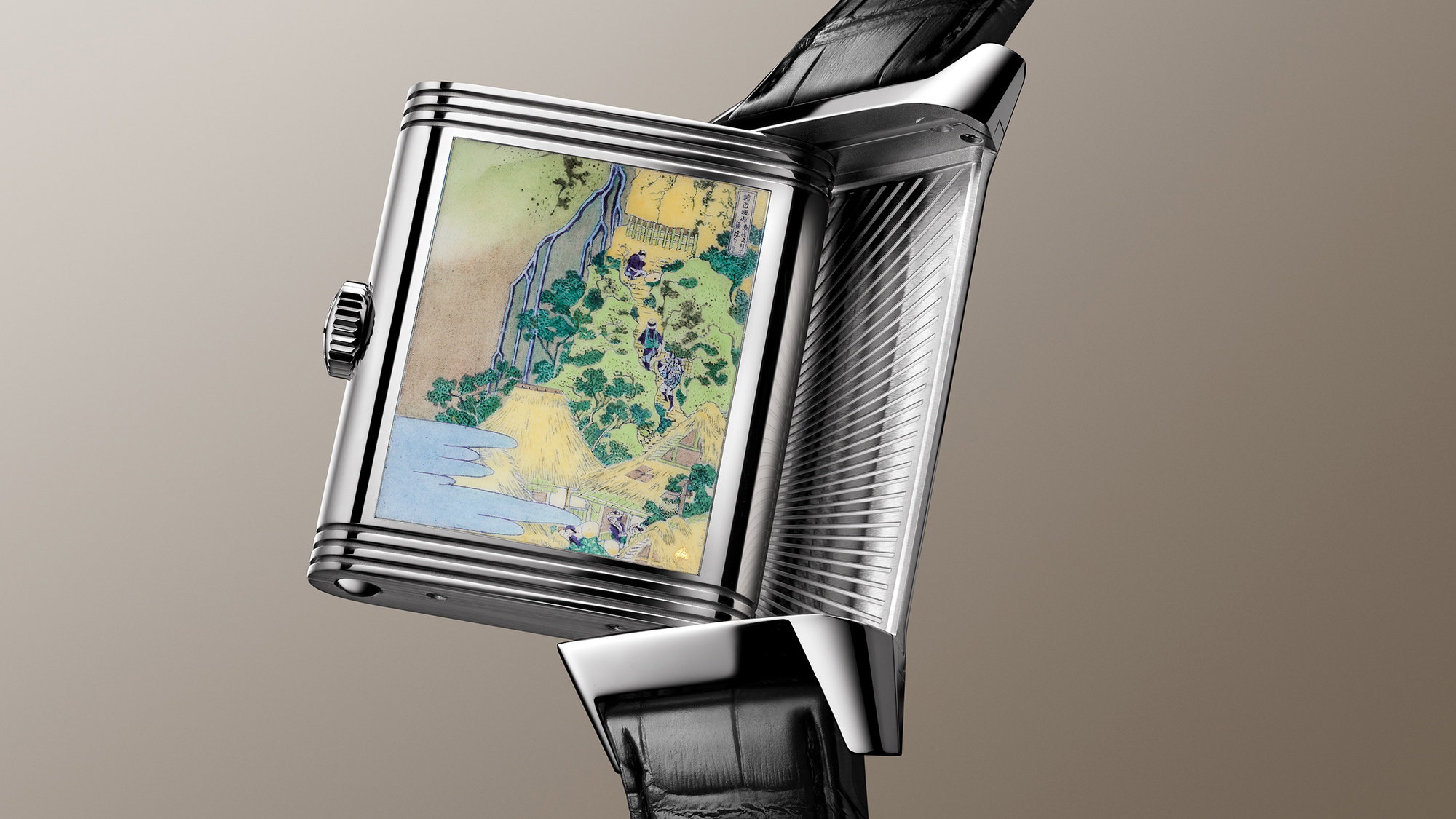 Jaeger-LeCoultre Reverso Tribute Enamel Hokusai Waterfalls Series Kiyotaki Kannon Waterfall at Sakanoshita on the Tōkaidō