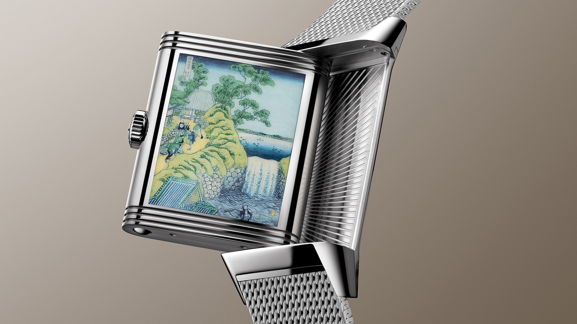 Jaeger-LeCoultre Reverso Tribute Enamel Hokusai Waterfalls Series The Falls at Aoigaoka in the Eastern Capital