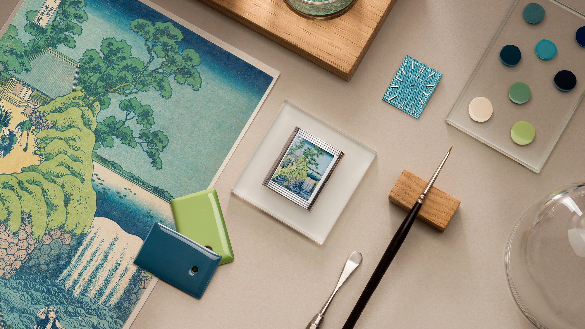 Jaeger-LeCoultre Reverso Tribute Enamel Hokusai Waterfalls Series The Falls at Aoigaoka in the Eastern Capital