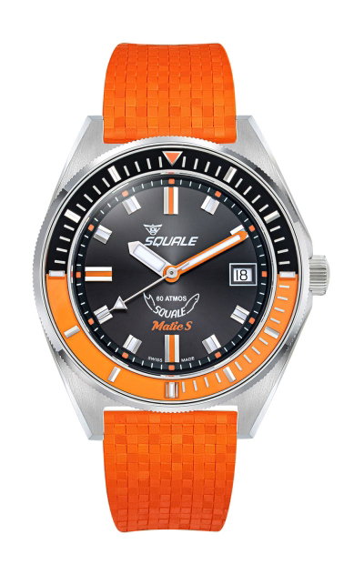 Squale Matic S Orange Mosaic Rubber