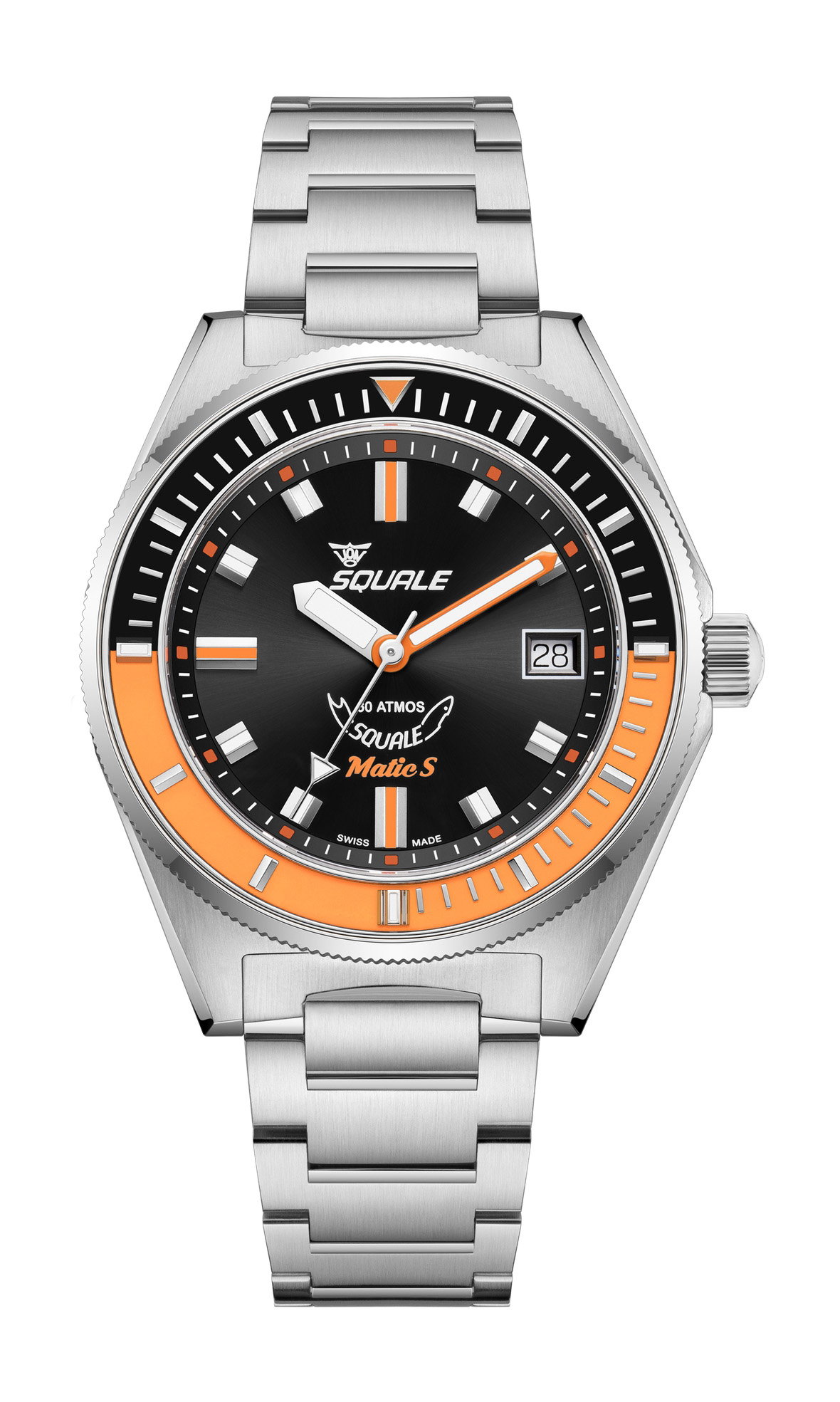 Squale Matic S Orange Bracelet - MATICBKOBK.SSBX - 1,760 USD – The