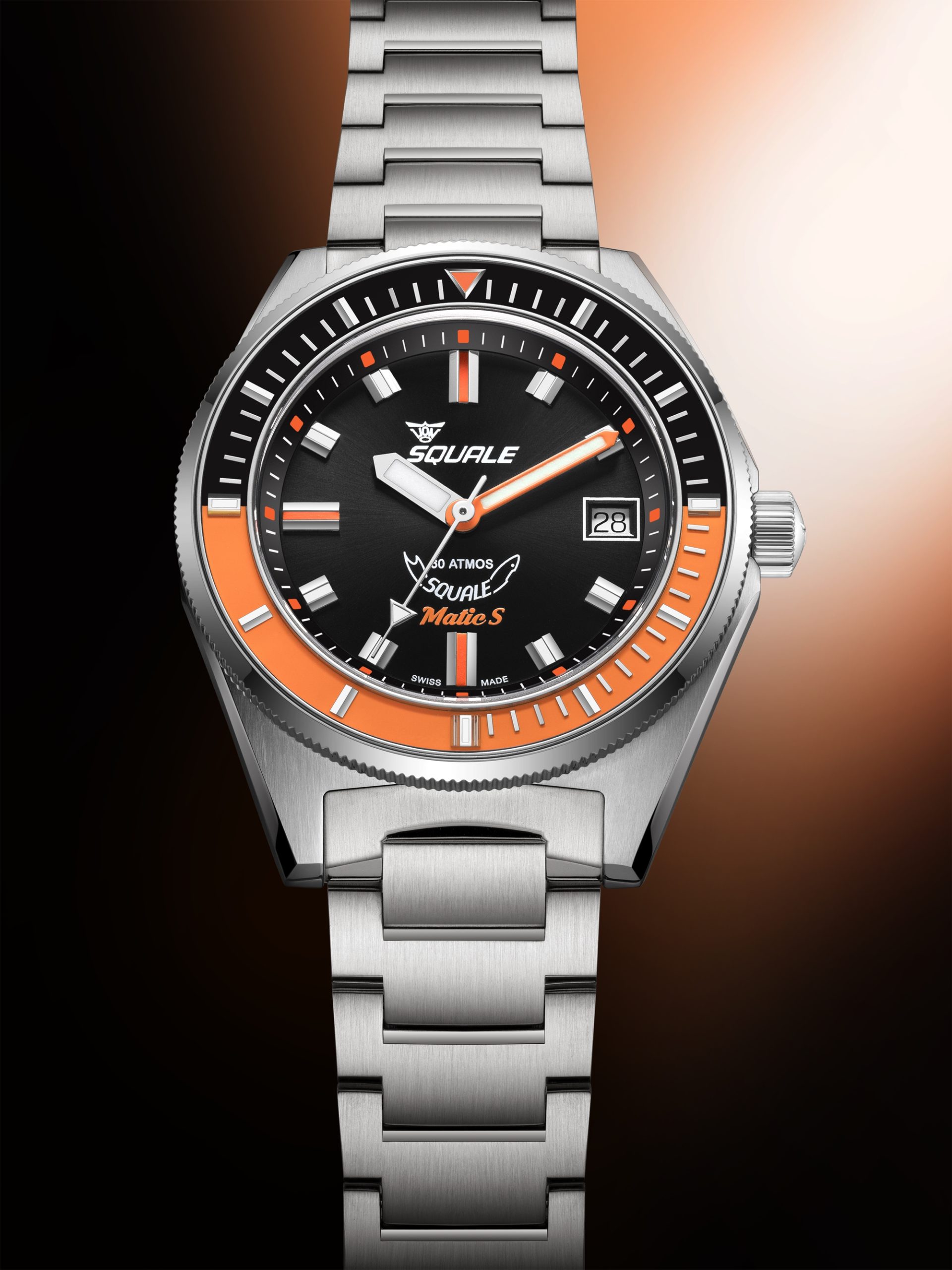 Squale Matic S Orange Bracelet - MATICBKOBK.SSBX - 1,760 USD – The