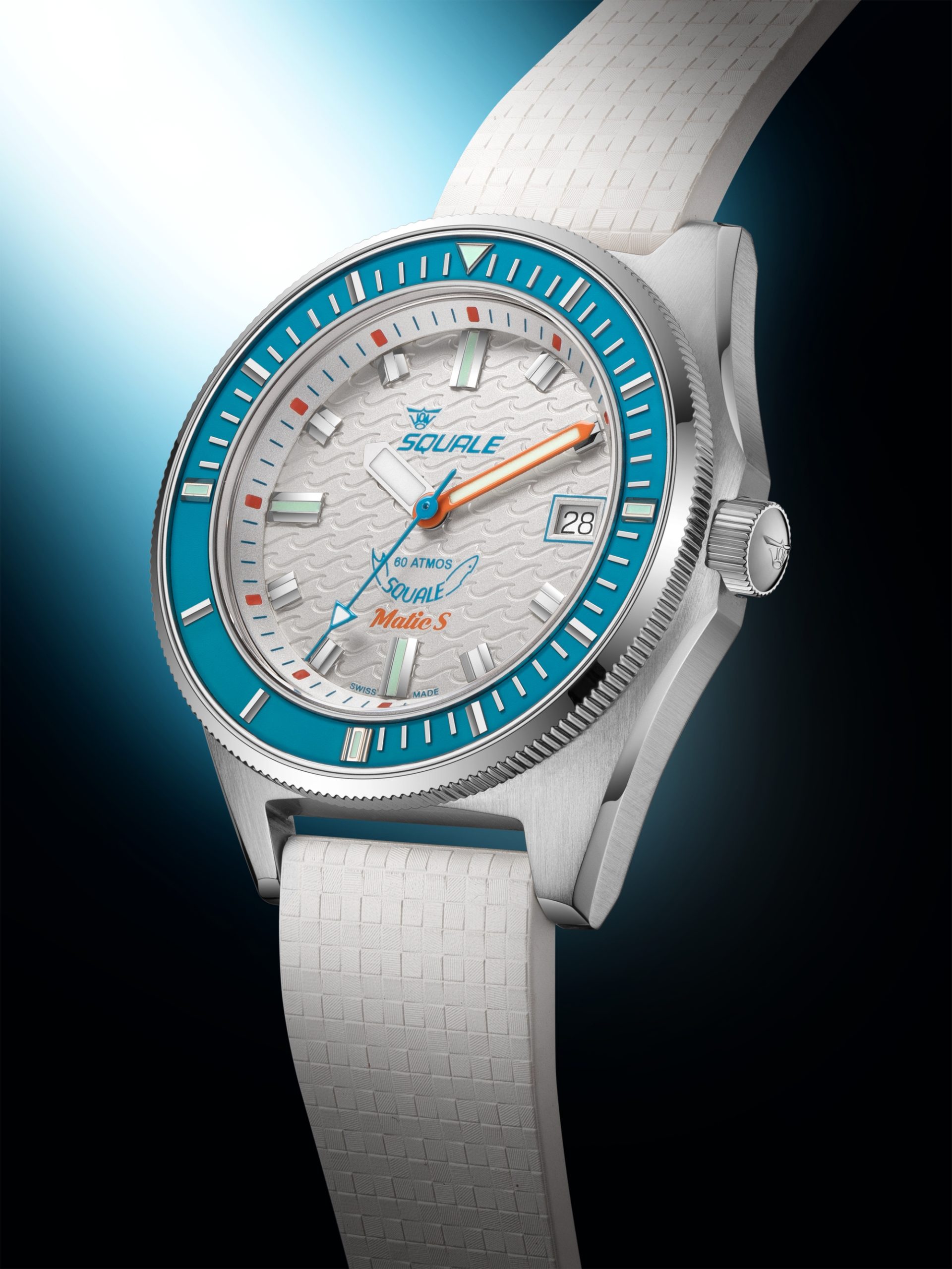 Squale Matic S White Mosaic Rubber – The Watch Pages