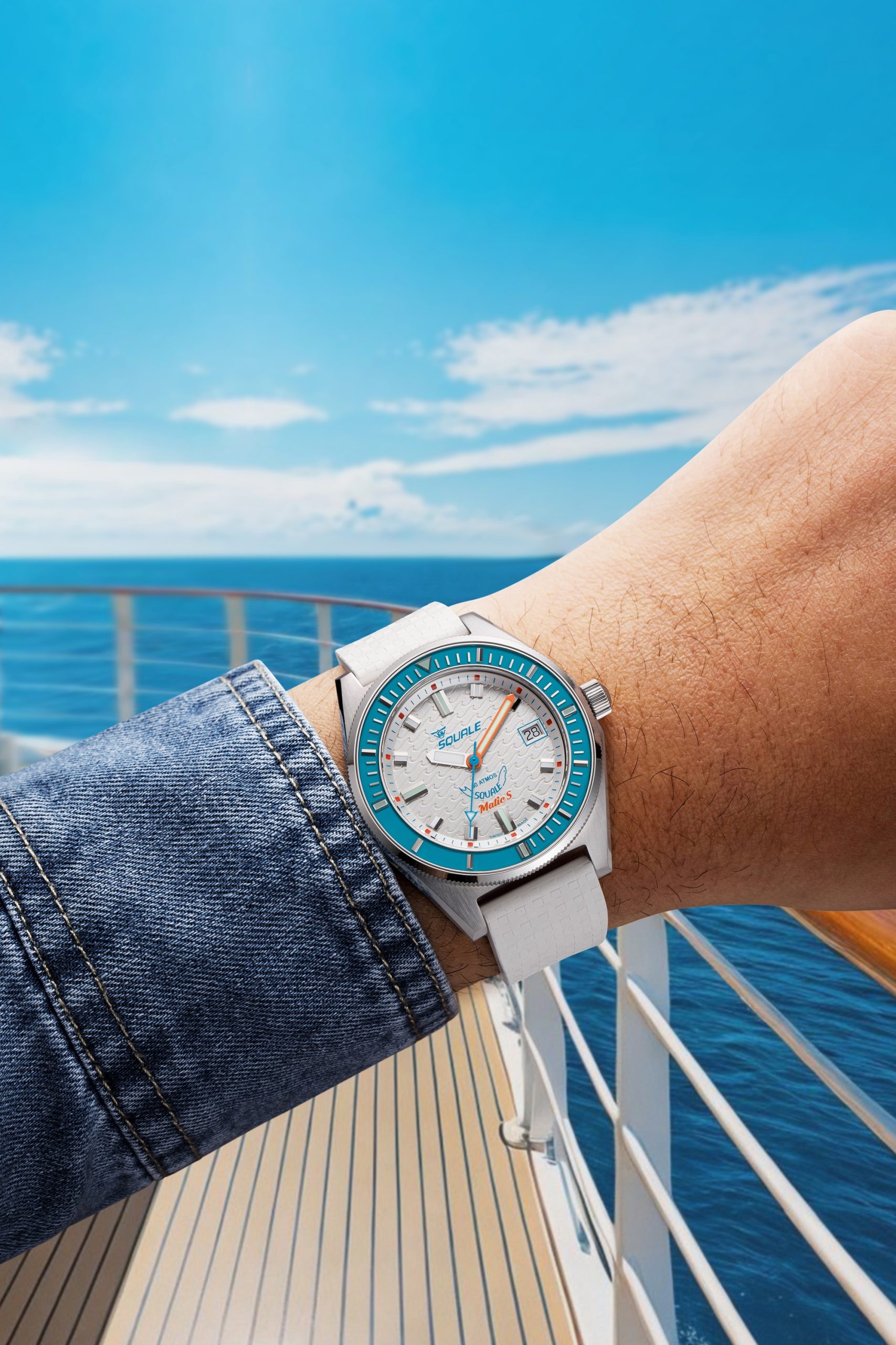 Squale Matic S White Mosaic Rubber – The Watch Pages