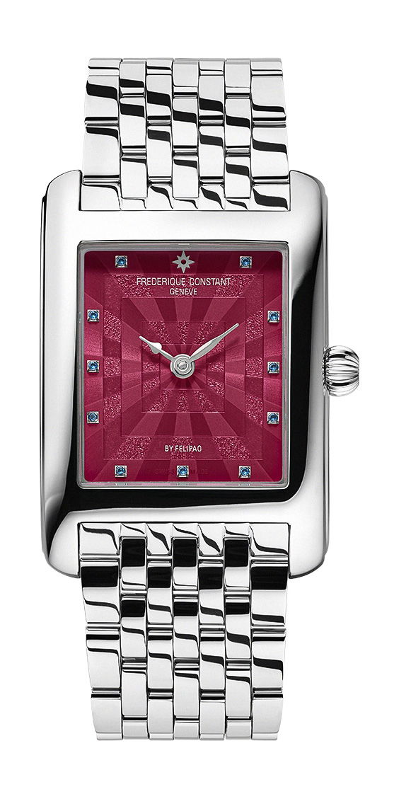 【電池交換済】Frederique Constant クラシックカレ ピンク Frederique Constant Classics Carrée Ladies by Felipao Blush Edition