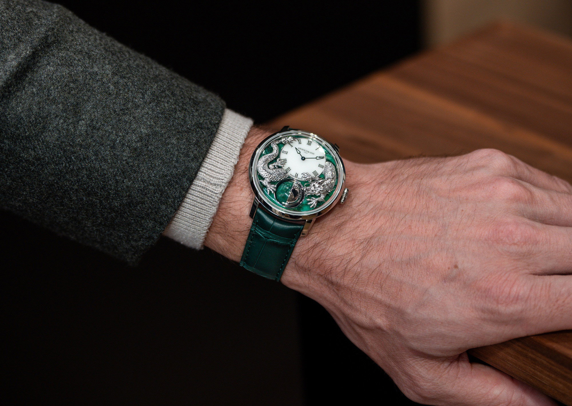 Arnold & Son Luna Magna Platinum Dragon Verdite – The Watch Pages