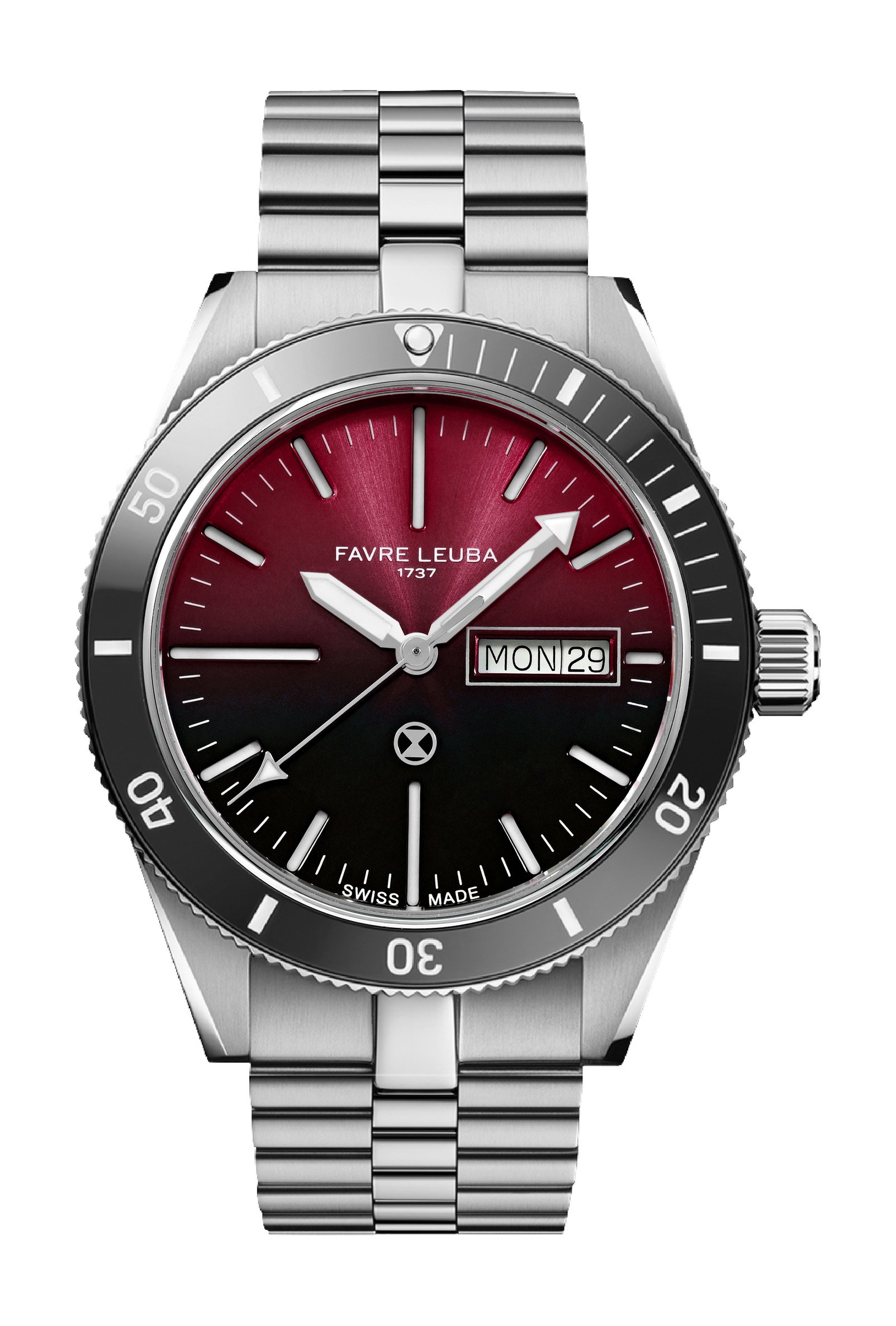 Favre Leuba Deep Raider Day Date Burgundy