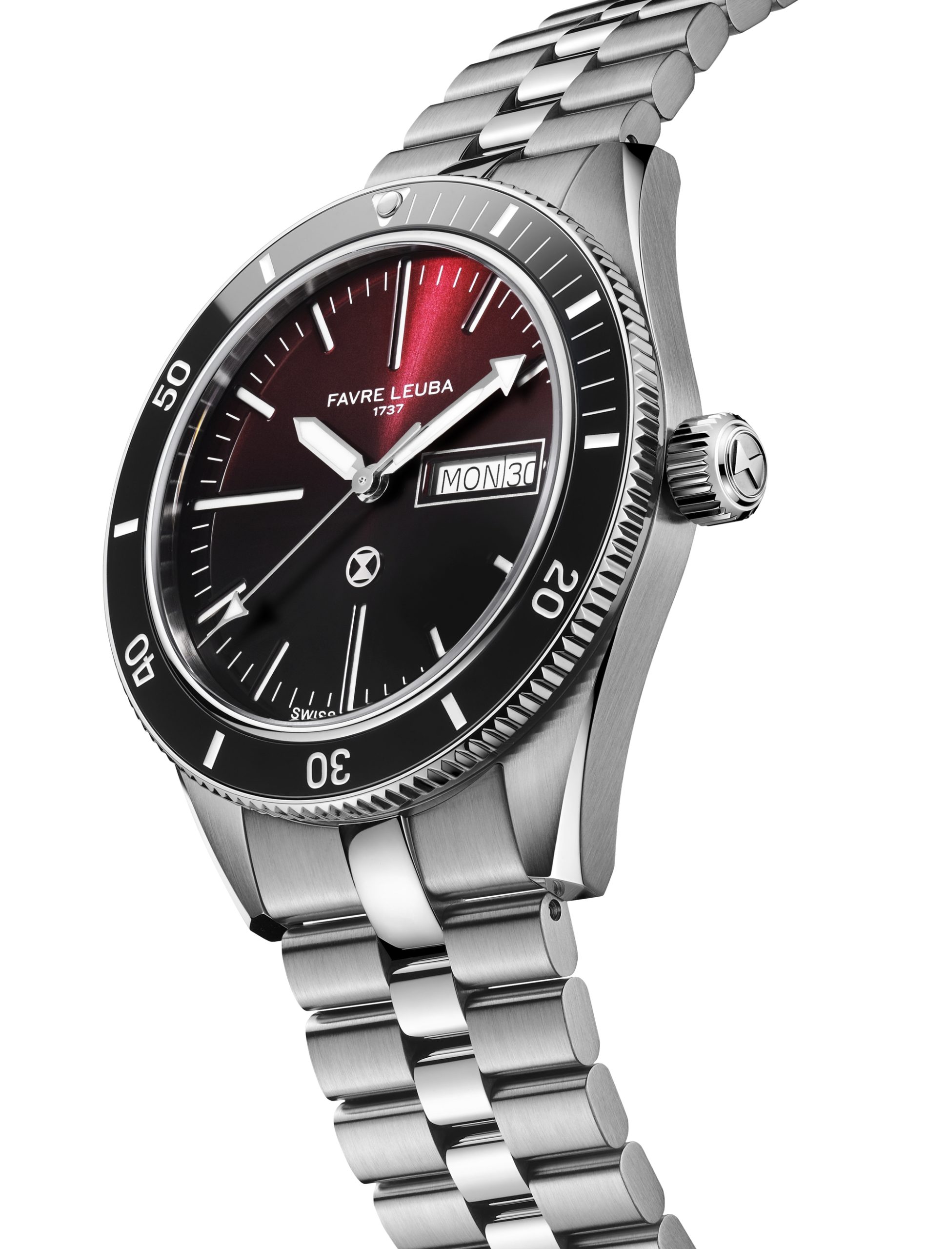 Favre Leuba Deep Raider Day Date Burgundy