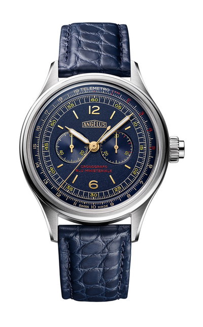 Angelus Cronografo Telemetro Blu Ministeriale Steel