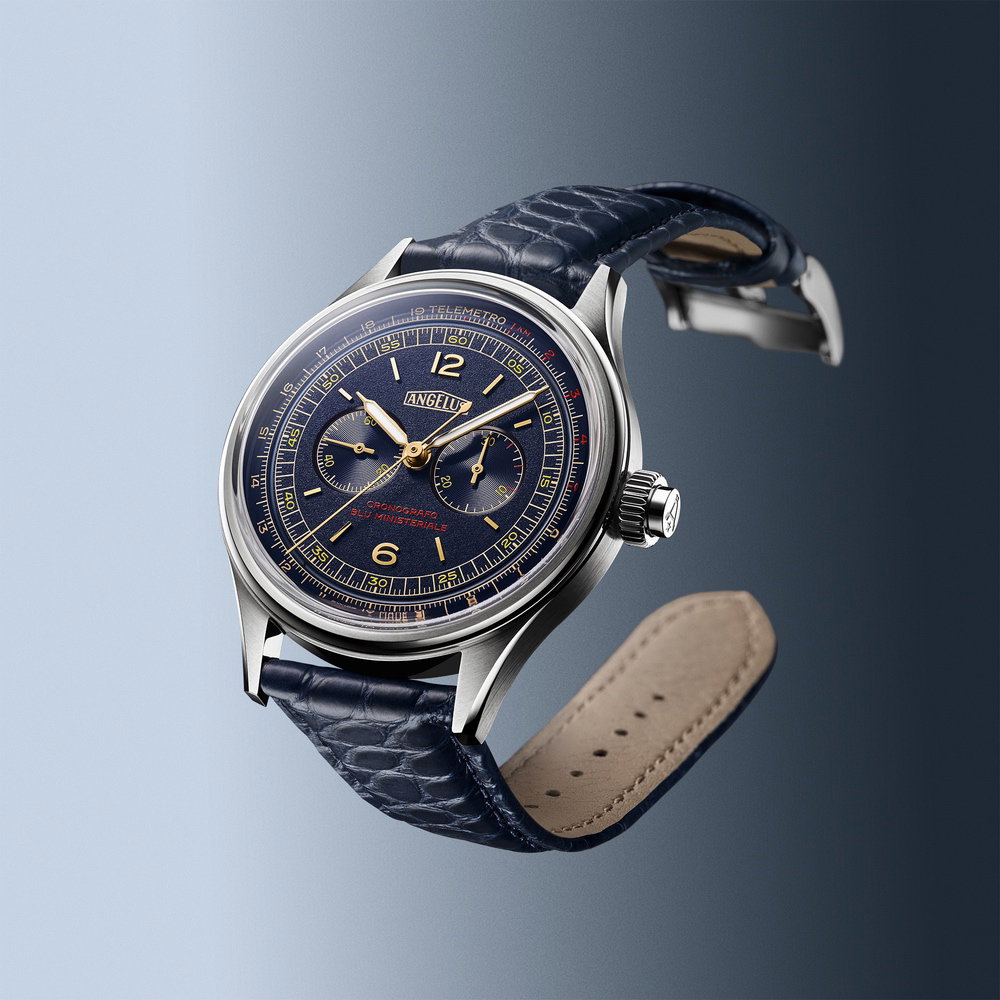 Angelus Cronografo Telemetro Blu Ministeriale Steel