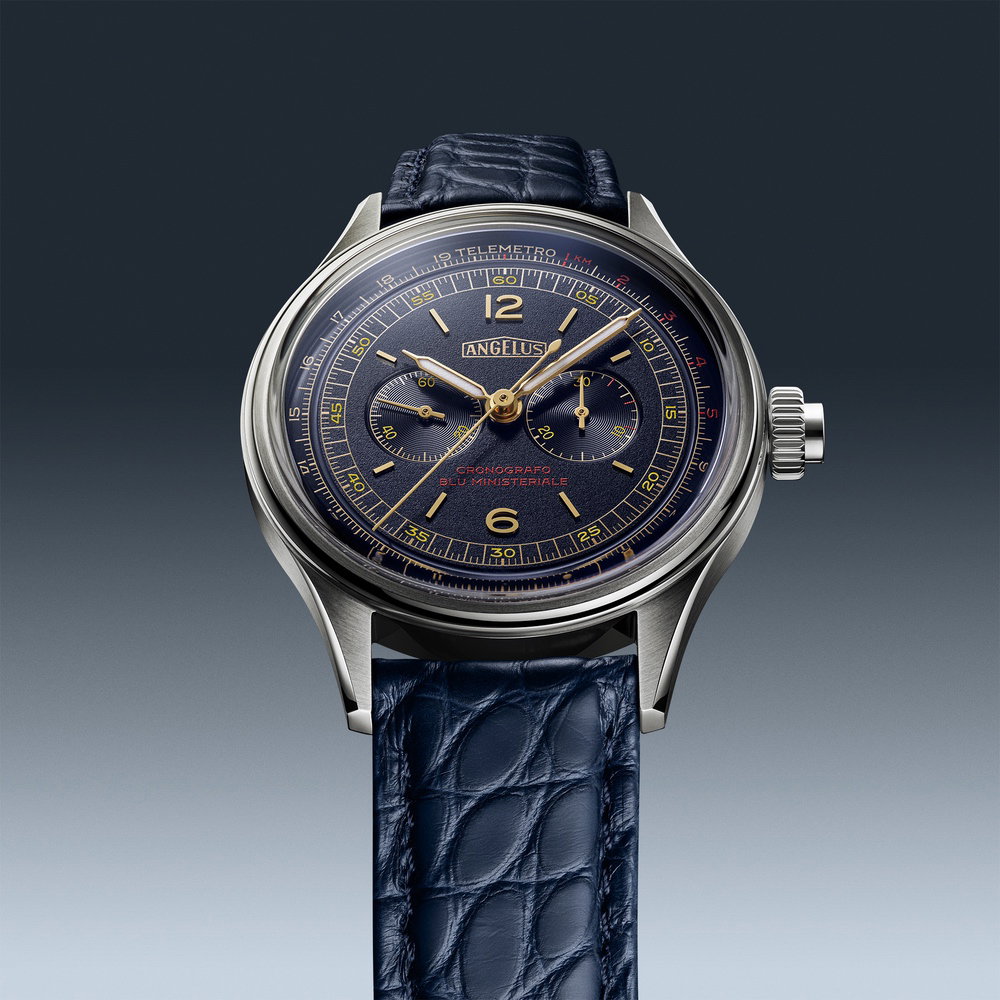 Angelus Cronografo Telemetro Blu Ministeriale Steel