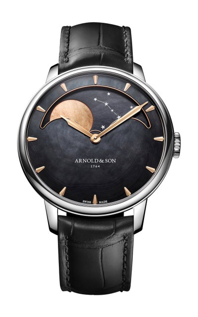 Arnold &amp; Son Perpetual Moon 41.5 Steel "Colors of the Moon" Black