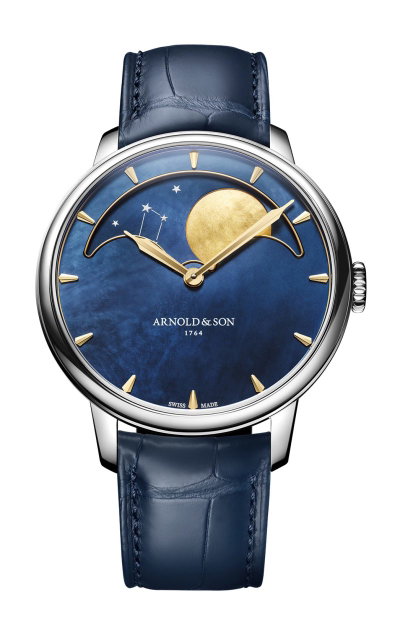 Arnold &amp; Son Perpetual Moon 41.5 Steel "Colors of the Moon" Blue