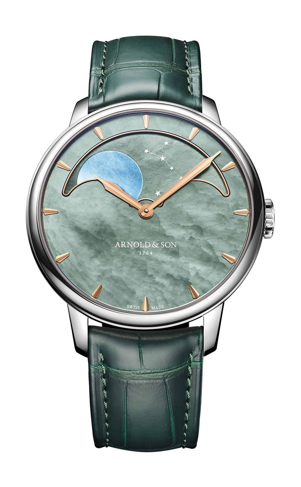 Arnold &amp; Son Perpetual Moon 41.5 Steel "Colors of the Moon" Green