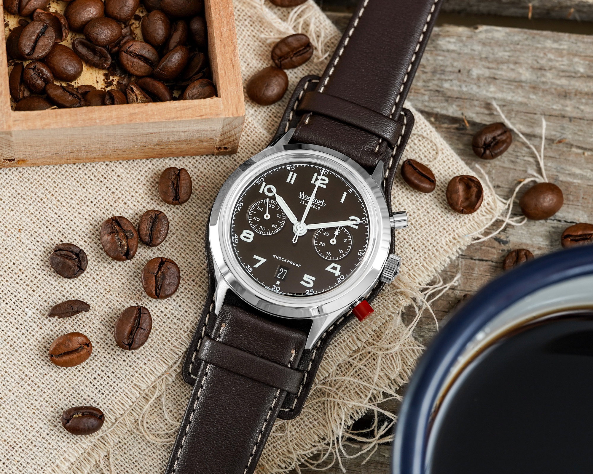 Hanhart 417 ES Mocha Flyback Date