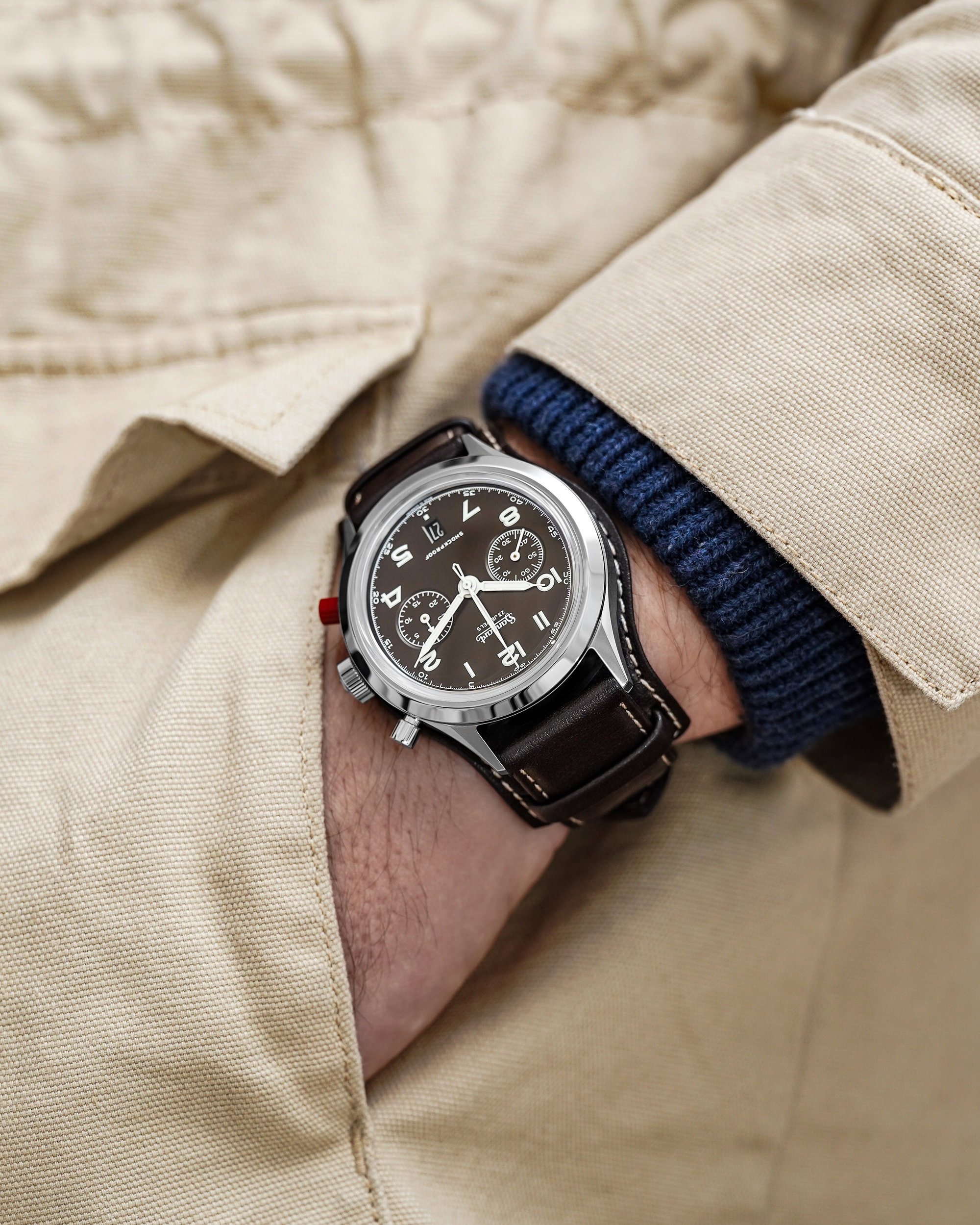 Hanhart 417 ES Mocha Flyback Date