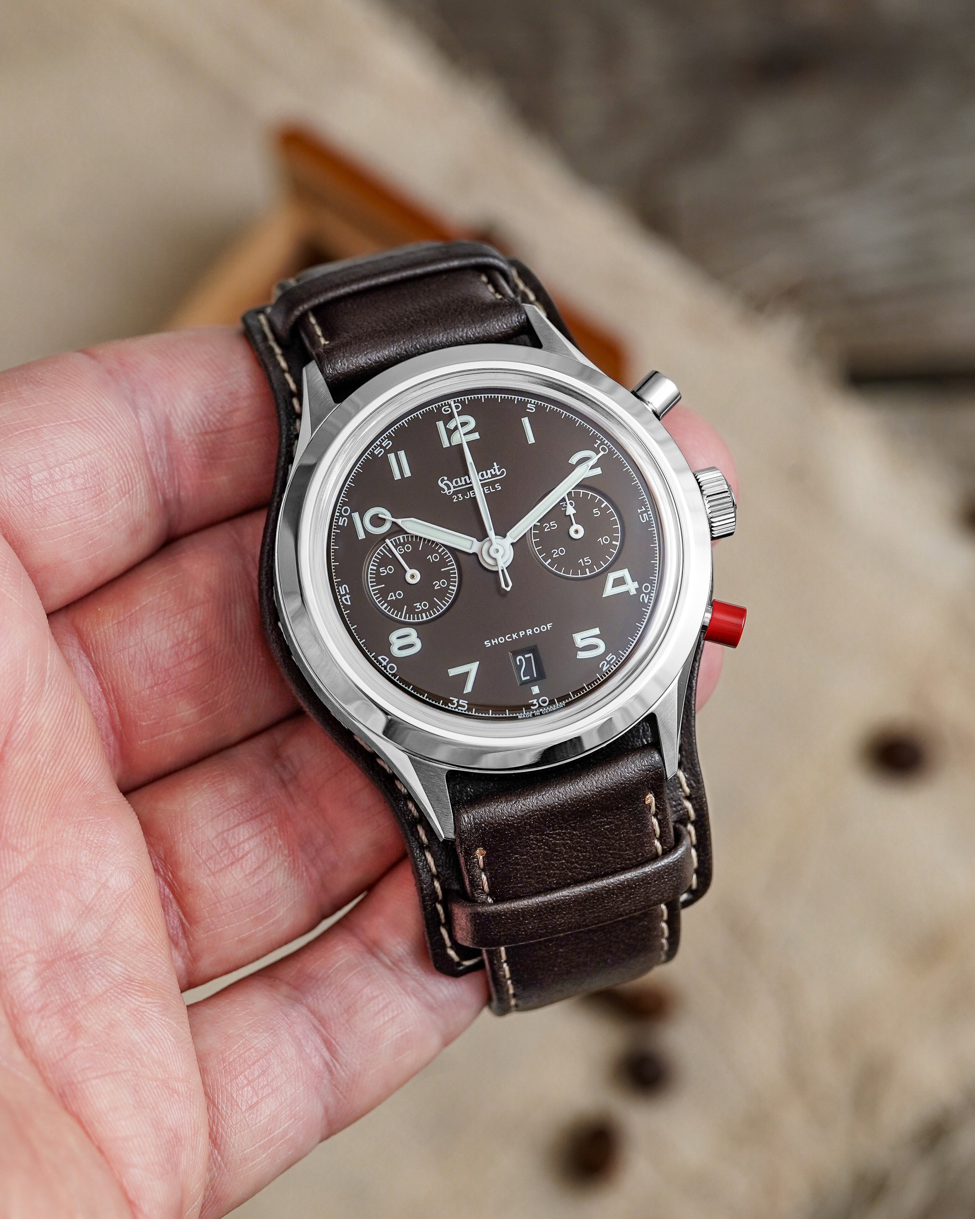 Hanhart 417 ES Mocha Flyback Date